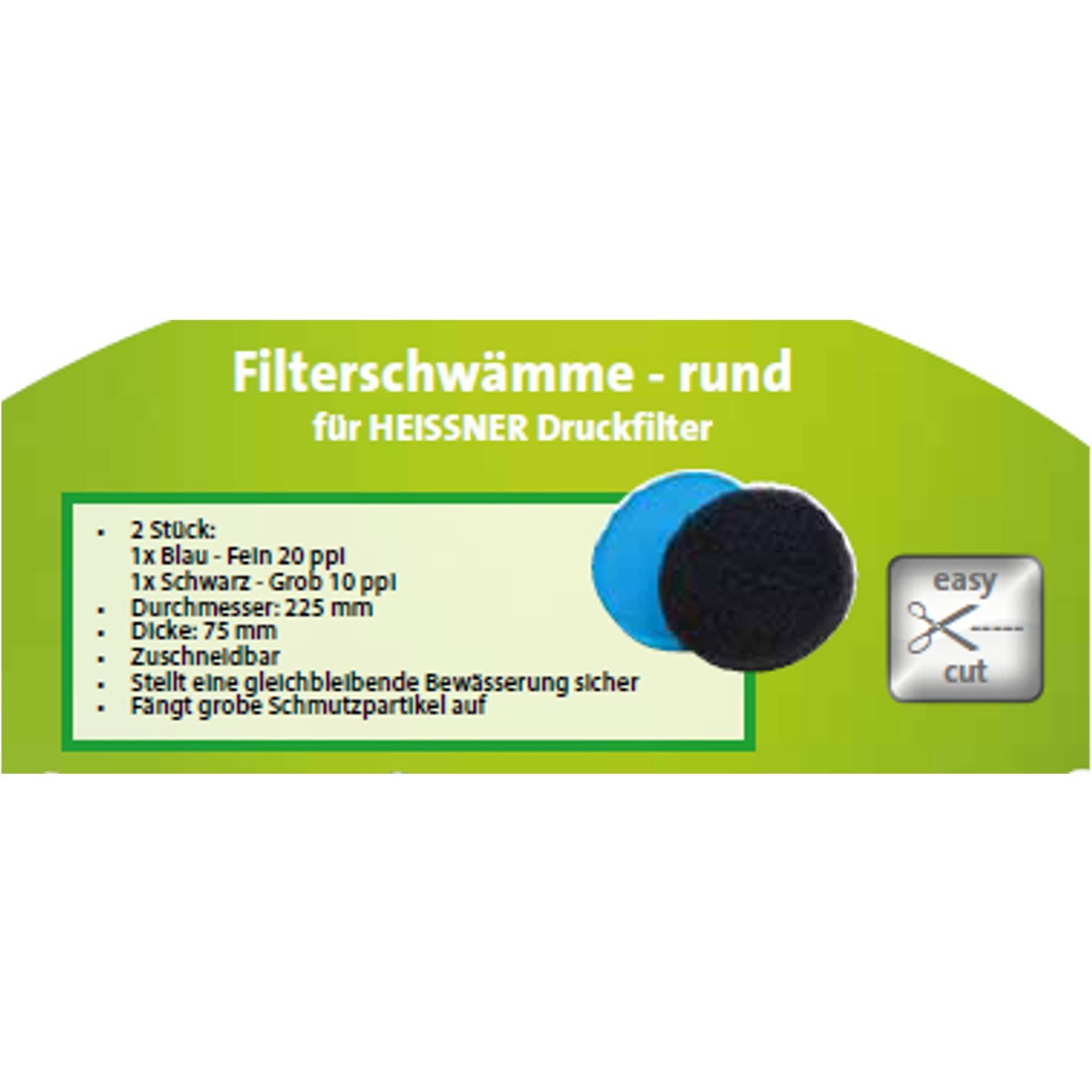 Filterschwamm Filtermaterial Filter rund 2er Pack